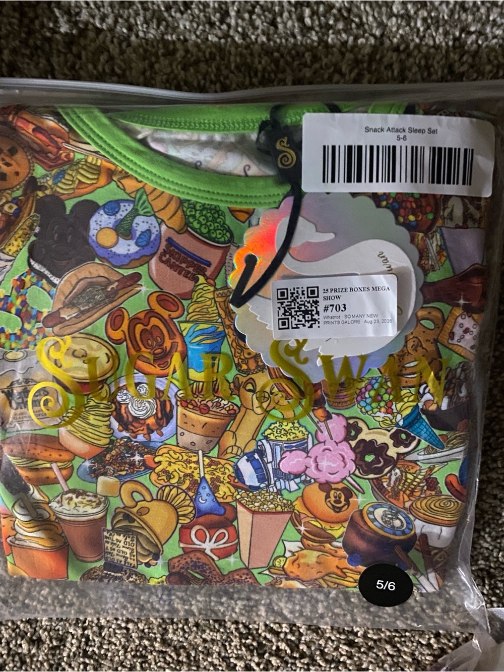 Snack Attack Kids Bamboo sleep set 5/6 NWT